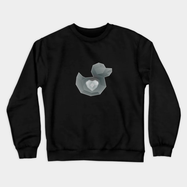 Duckstream 2021, White Heart Crewneck Sweatshirt by Duckfeed.tv Merch Store